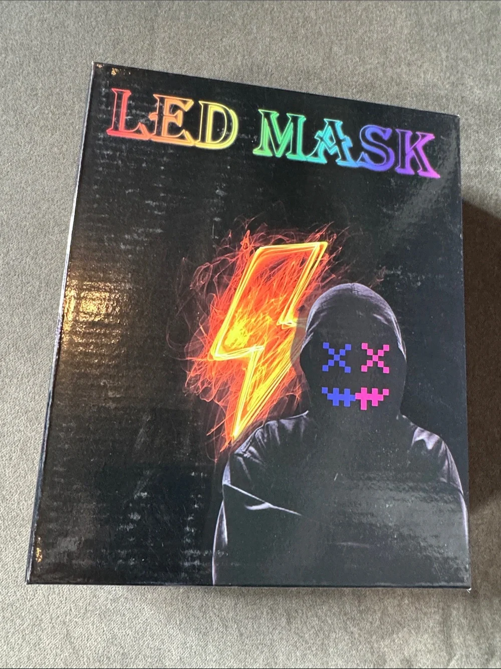 LED Light Up Face Mask with Gesture Sensing Halloween Party Rechargeable NEW